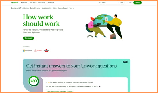 upwork picture home page